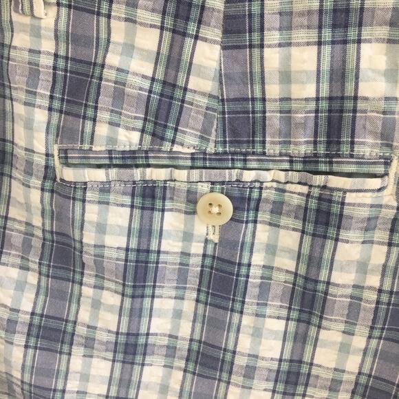 Vineyard By Shep & Ian Blue Green White Plaid Shorts  Men's Size - Picture 15 of 16